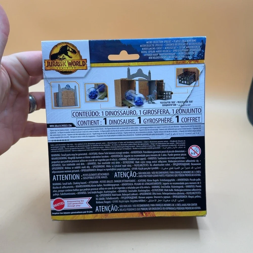Mattel Jurassic World Dominion Micro Collection Playset Velociraptor Blue Figure